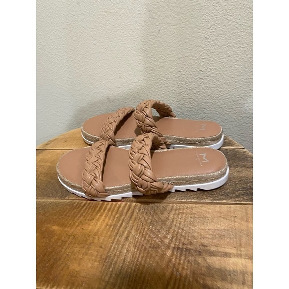 Marc Fisher LTD Jaimee Brown Leather Braided Espadrille Sandals Size 8.5 - Picture 5 of 8